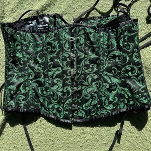 Green and Black Corset Top